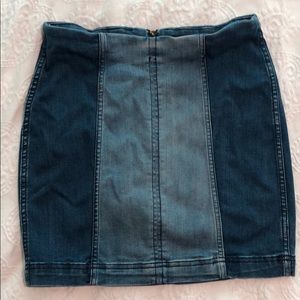 free people denim bodycon skirt